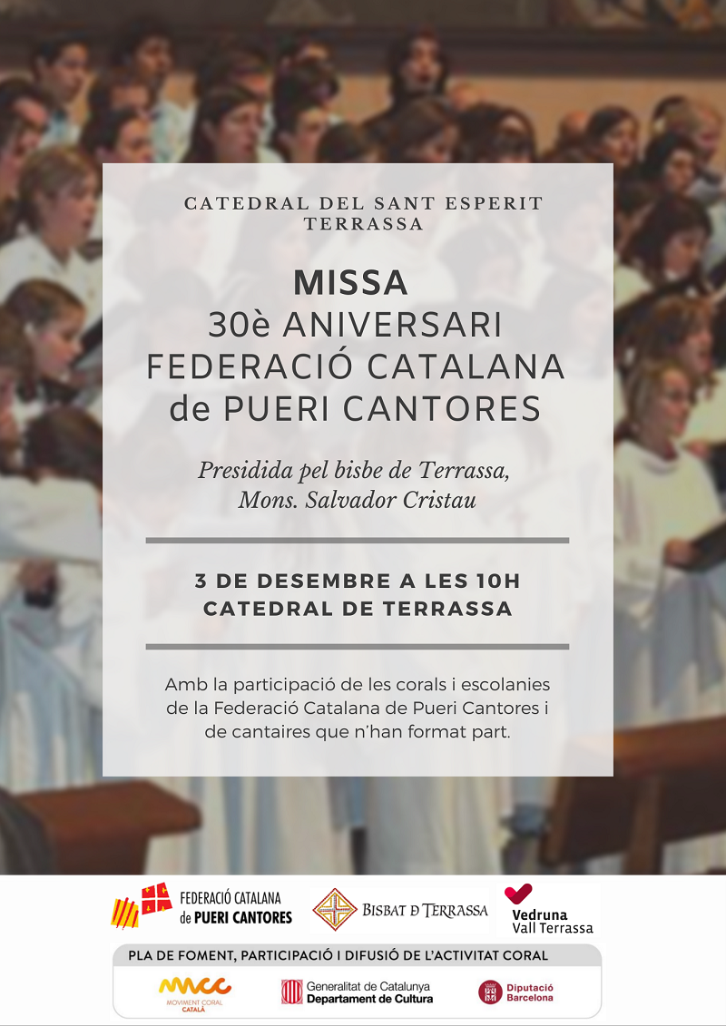 Cartell Missa 30è aniversari Federació Catalana de Pueri Cantores